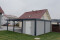 Doppel-Carport aus Stahl mit Geräteraum (Abstellkammer) hinten - BRANDL