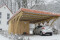 Doppel-Carport aus Holz mit Bogenpfosten + Abstellkammer - BRANDL