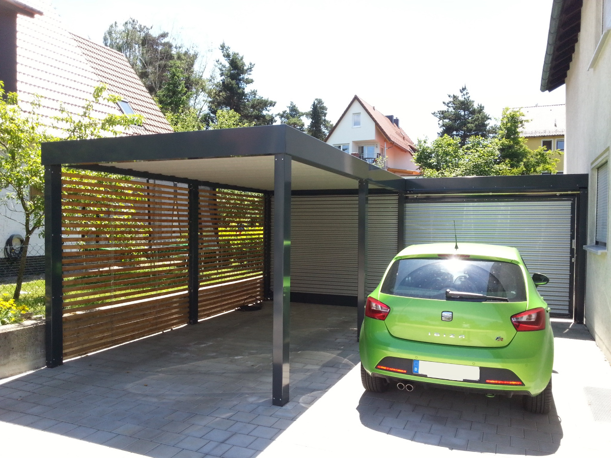 Einzel Carport Mit Wandelementen Und Schiebetor Zum Garten News