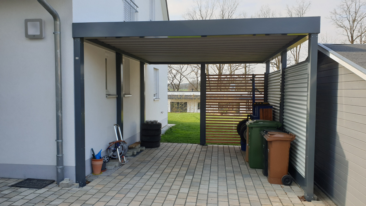 Einzel Carport Aus Stahl Mit Wandelementen BRANDL