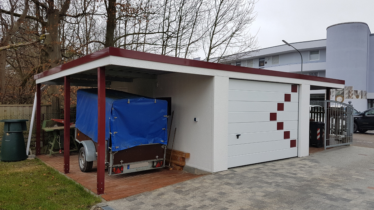 Einzel Carport Mit Gerateraum Abstellraum Hinten Integriert